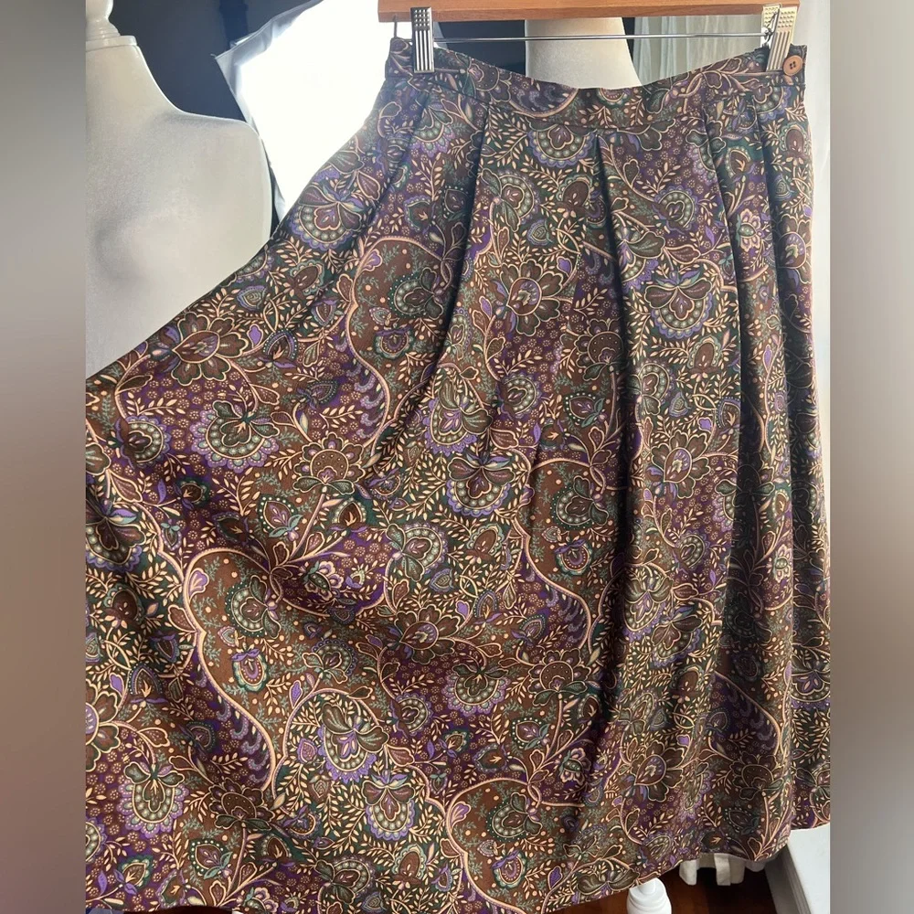 Vintage Bundle Skirts Country Suburbans Size 10 U.S.A. Purple paisley/Brown Chek